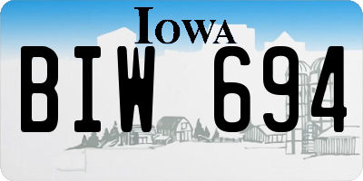 IA license plate BIW694