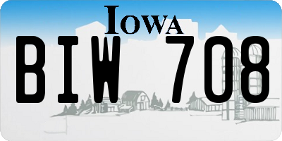 IA license plate BIW708