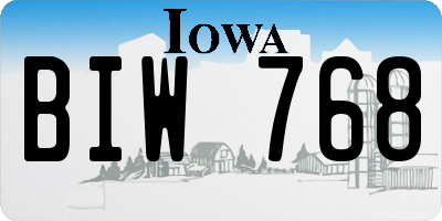 IA license plate BIW768