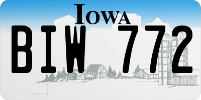 IA license plate BIW772