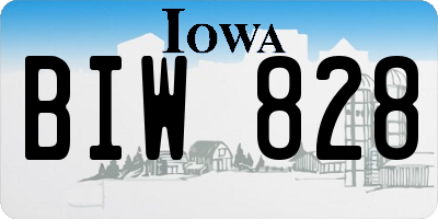 IA license plate BIW828
