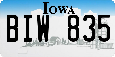 IA license plate BIW835