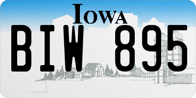 IA license plate BIW895