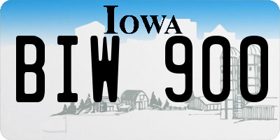 IA license plate BIW900