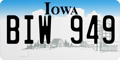 IA license plate BIW949