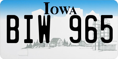 IA license plate BIW965