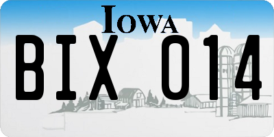 IA license plate BIX014
