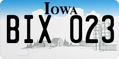 IA license plate BIX023