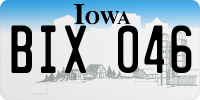 IA license plate BIX046