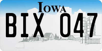 IA license plate BIX047