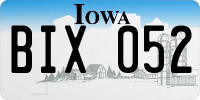 IA license plate BIX052