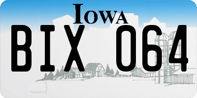 IA license plate BIX064