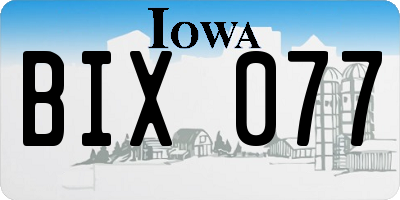 IA license plate BIX077