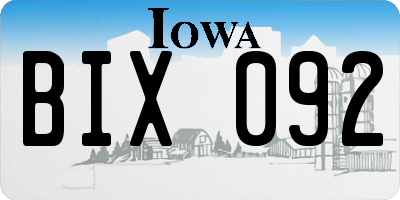 IA license plate BIX092