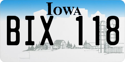 IA license plate BIX118