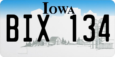 IA license plate BIX134