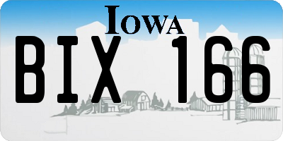 IA license plate BIX166