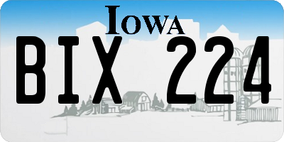 IA license plate BIX224