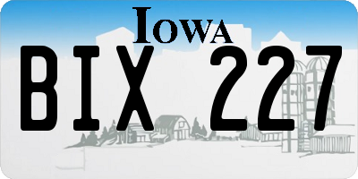 IA license plate BIX227