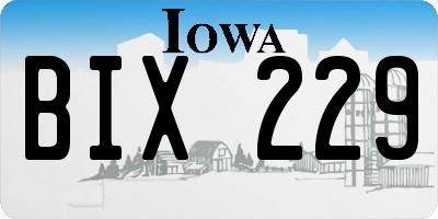 IA license plate BIX229