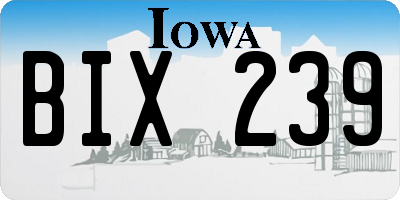 IA license plate BIX239