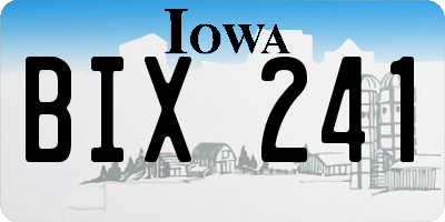 IA license plate BIX241