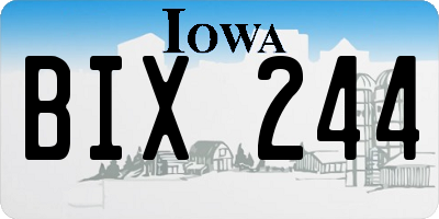 IA license plate BIX244