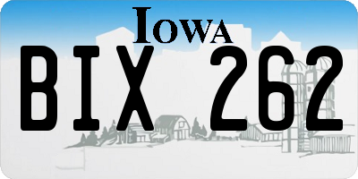 IA license plate BIX262