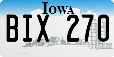 IA license plate BIX270