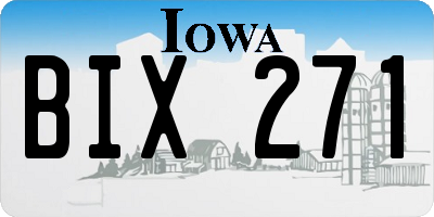 IA license plate BIX271