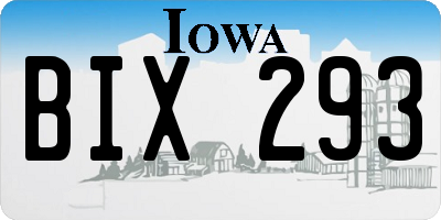 IA license plate BIX293