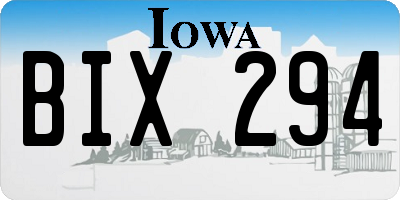 IA license plate BIX294