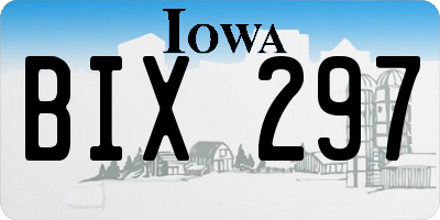 IA license plate BIX297