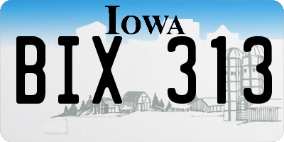 IA license plate BIX313