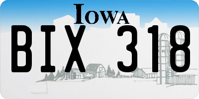IA license plate BIX318