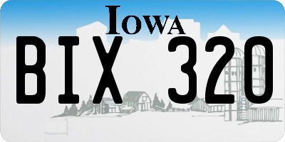 IA license plate BIX320