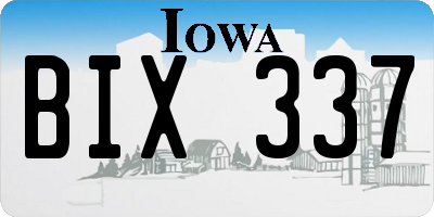 IA license plate BIX337