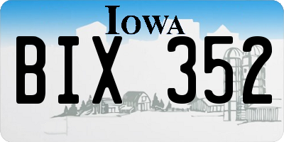 IA license plate BIX352
