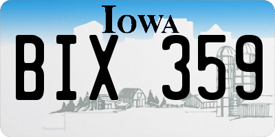 IA license plate BIX359