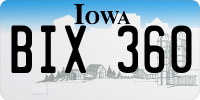 IA license plate BIX360