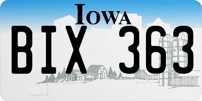 IA license plate BIX363