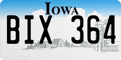 IA license plate BIX364