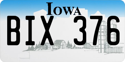 IA license plate BIX376