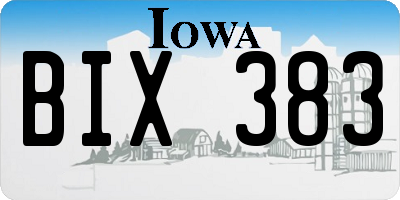 IA license plate BIX383