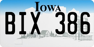 IA license plate BIX386