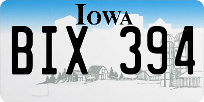 IA license plate BIX394
