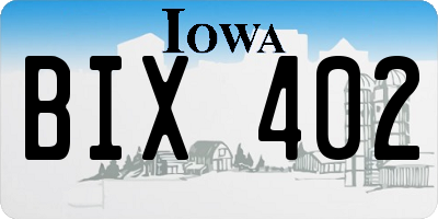 IA license plate BIX402