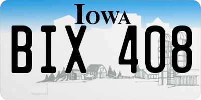 IA license plate BIX408
