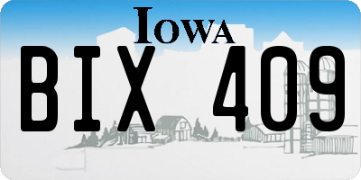 IA license plate BIX409