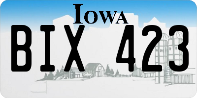 IA license plate BIX423